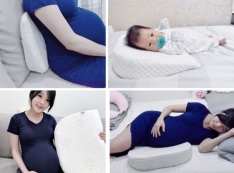 【推薦】新生兒.寶寶防溢奶.孕婦側睡必備斜角枕-GreySa格蕾莎【母嬰專用仰角枕】